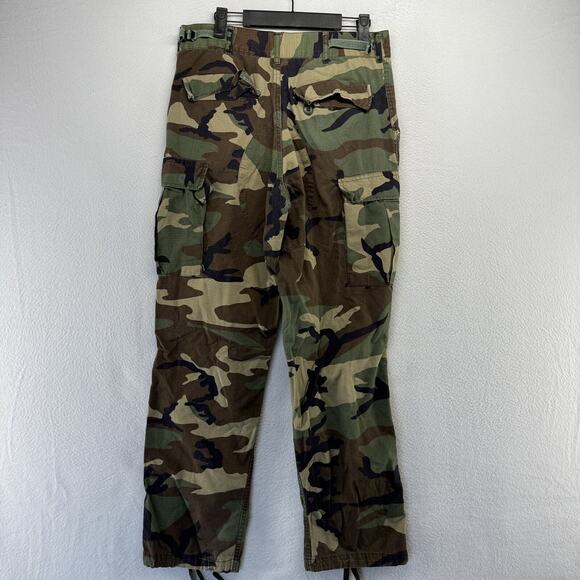 Vintage Military Pants Mens Small Woodland Camo Cargo Hunting Fit 30x30 Tactical - Picture 5 of 9